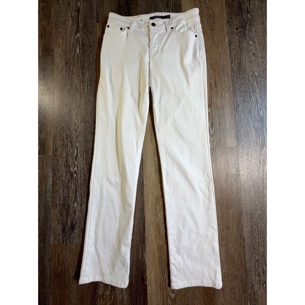 Lauren Ralph Lauren Jeans Womens 2 White Modern Straight Curvy Denim Pants